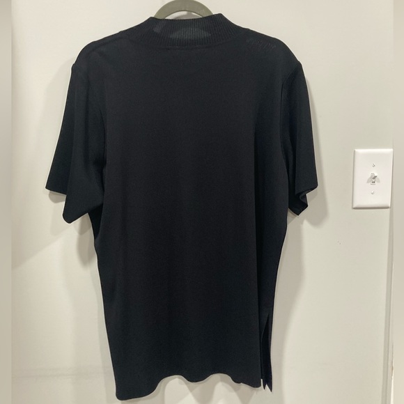 EXCLUSIVELY MISOOK HIGH MOCK NECK BLACK KNIT HALF SHORT SLEEVE SWEATER 1X - Picture 3 of 3